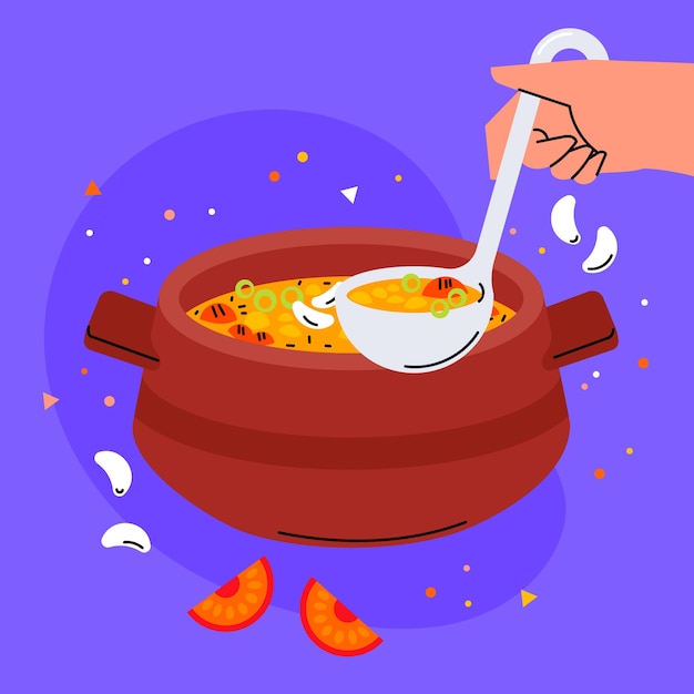 Нарисованная рукой вкусная иллюстрация locro