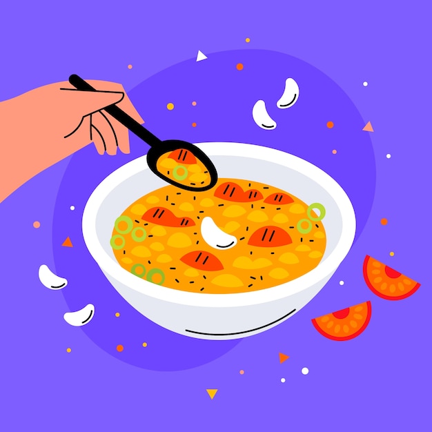 Hand drawn delicious locro illustration