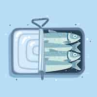 Free vector hand drawn delicious sardine illustration