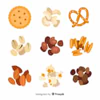Free vector hand drawn delicious snack collection