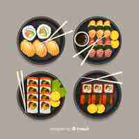 Free vector hand drawn delicious sushi set