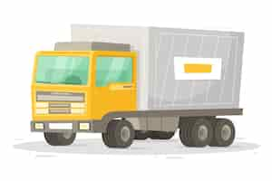 Free vector hand drawn delivery concept with truck