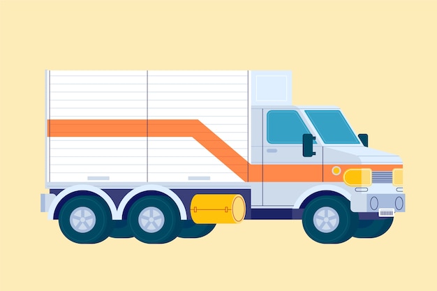 Free vector hand drawn deliveryconcept with truck