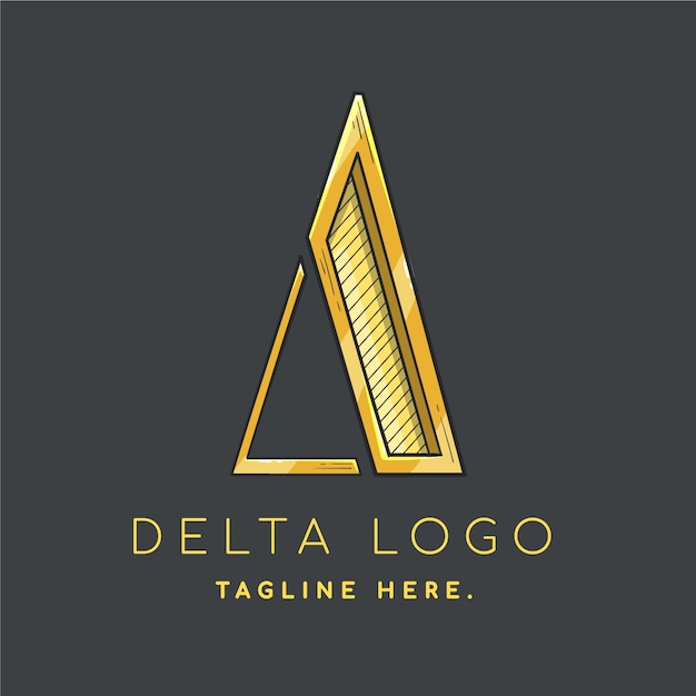 Vettore gratuito modello di logo delta disegnato a mano