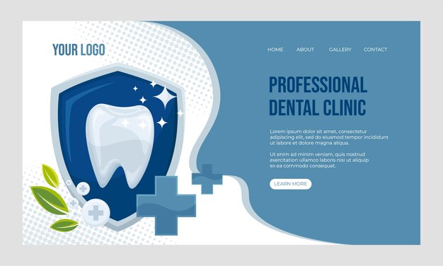 Бесплатное векторное изображение Нарисованная вручную целевая страница стоматологической помощи