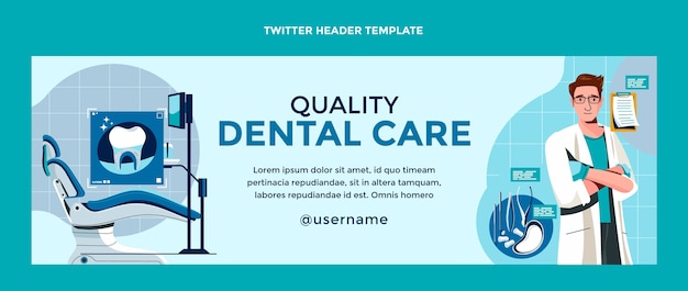 Hand drawn dental care twitter header