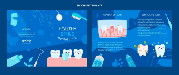 hand drawn dental clinic brochure template