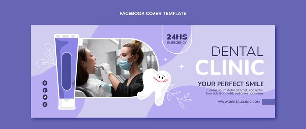 hand drawn dental clinic facebook cover