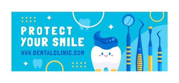 Hand drawn dental clinic facebook cover