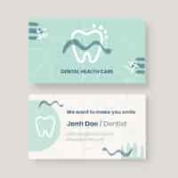 Free vector hand drawn dental clinic horizontal business card