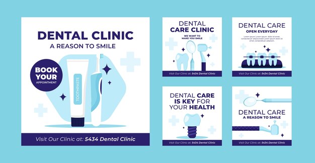 hand drawn dental clinic instagram posts