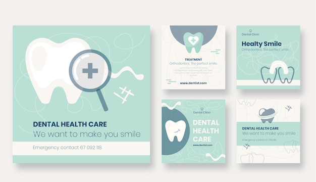 Free vector hand drawn dental clinic instagram stories