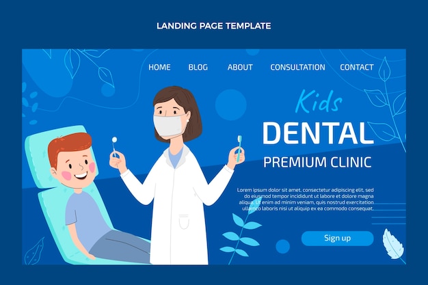 Pagina di destinazione della clinica dentale disegnata a mano