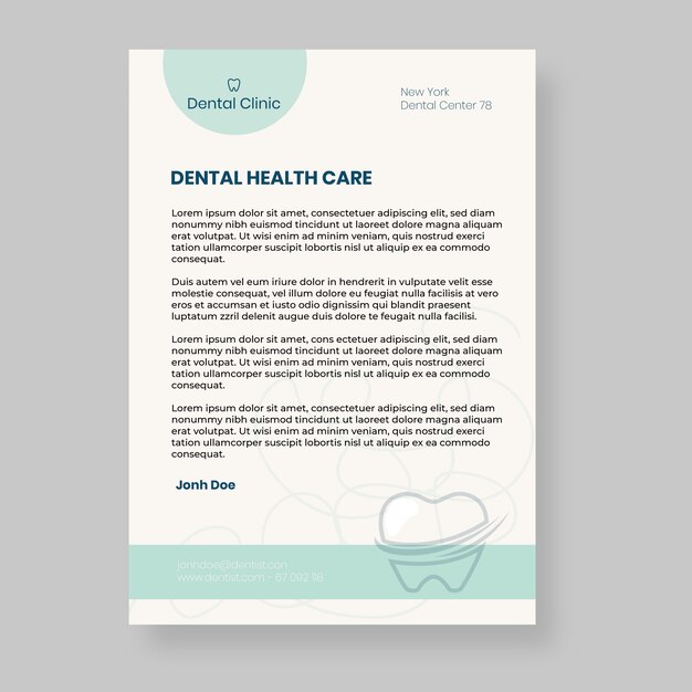 hand drawn dental clinic letterhead template