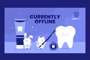 Vettore gratuito sfondo di contrazione offline della clinica dentale disegnata a mano