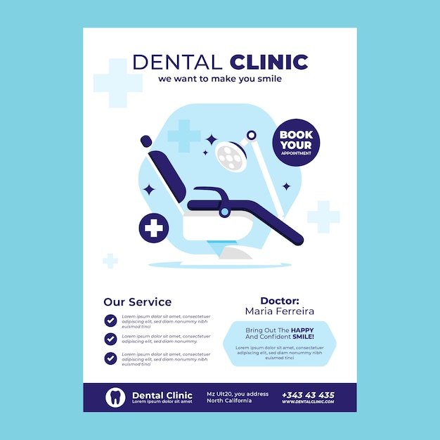 Free vector hand drawn dental clinic poster