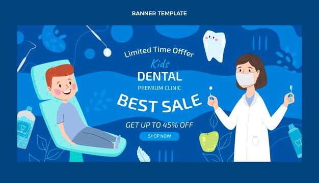 Hand drawn dental clinic sale background