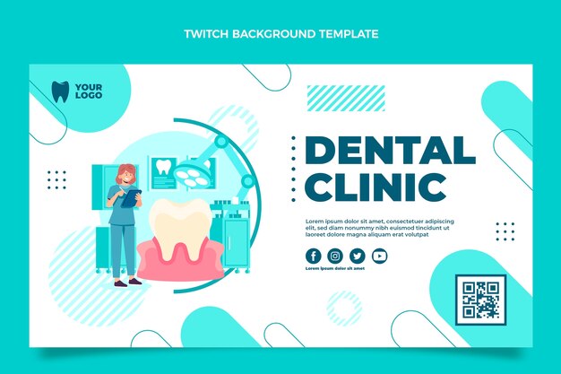 hand drawn dental clinic twitch background