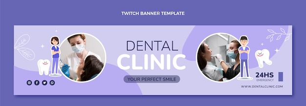 Hand drawn dental clinic twitch banner