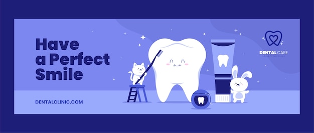 Free vector hand drawn dental clinic twitter header