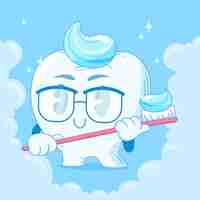 Free vector hand drawn dentist cartoon illustration