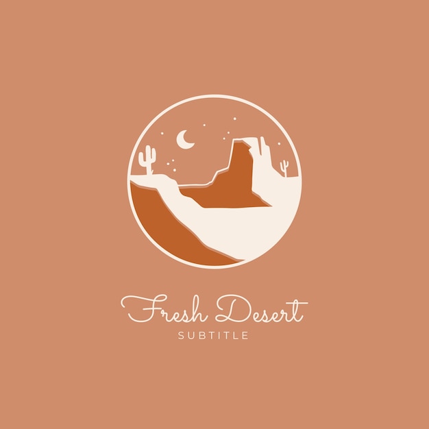 Free vector hand drawn desert logo design