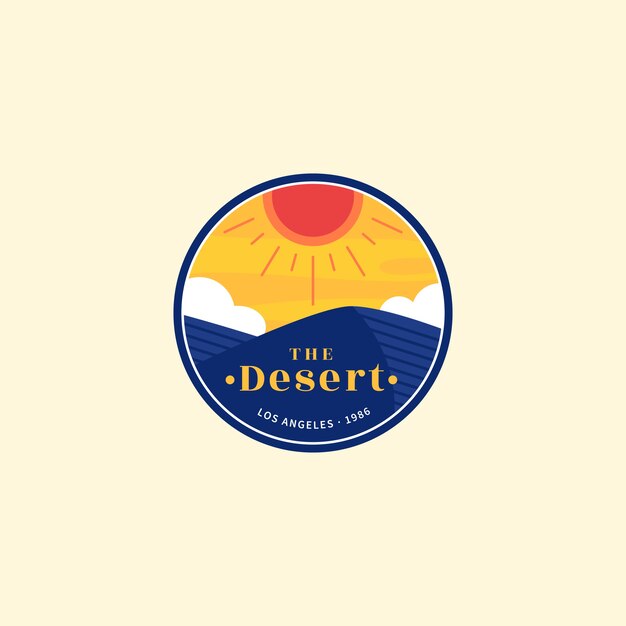 Hand drawn desert logo template