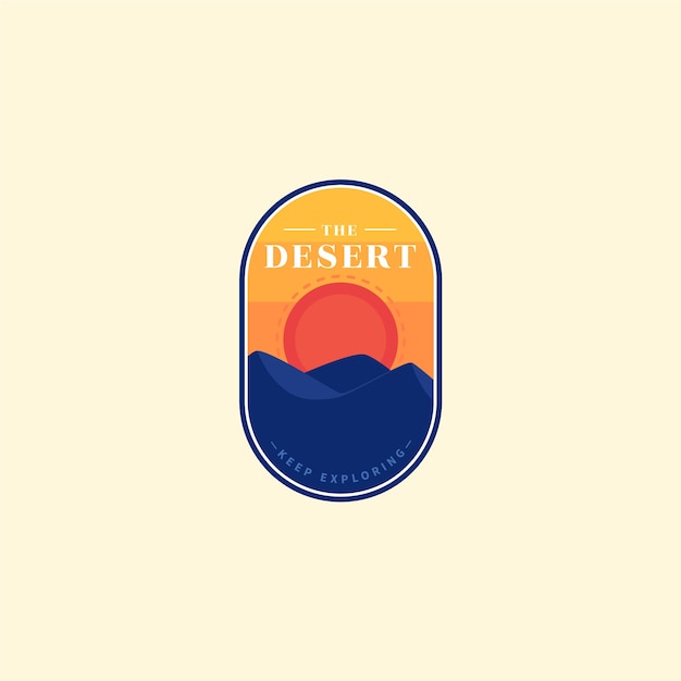 Hand drawn desert logo template