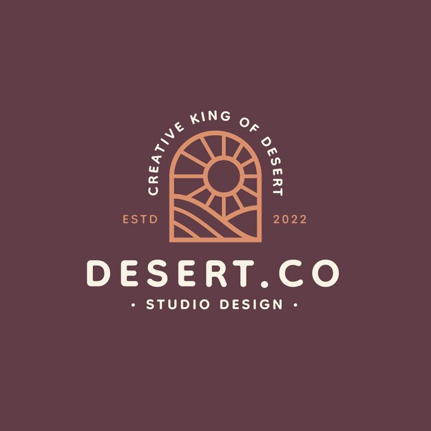 Hand drawn desert logo template