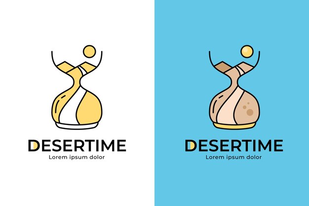 Hand drawn desert logo template