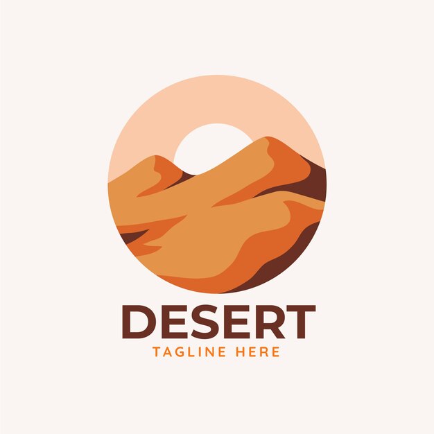 Hand drawn desert logo template