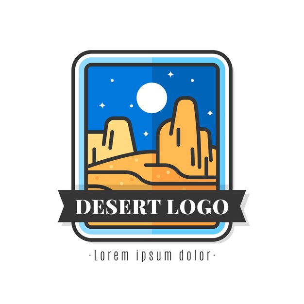 Hand drawn desert logo template