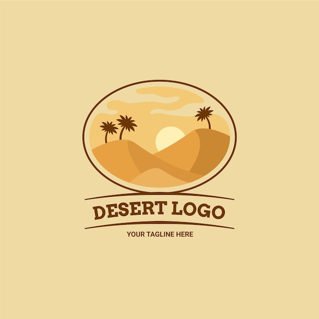 Hand drawn desert logo template