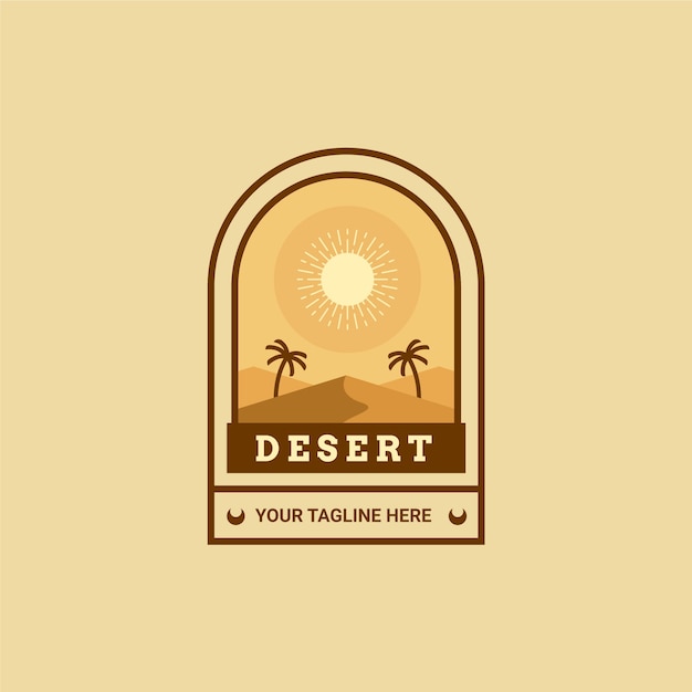 Hand drawn desert logo template