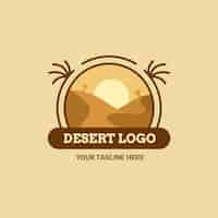 Vettore gratuito modello di logo del deserto disegnato a mano