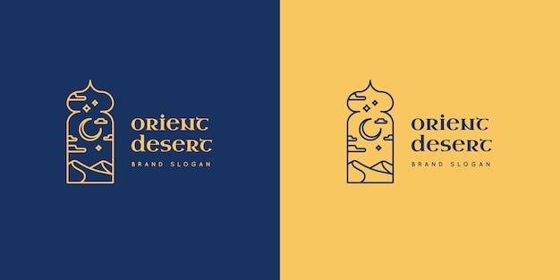 Hand drawn desert logo  template