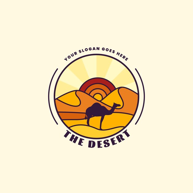 Hand drawn desert logo template