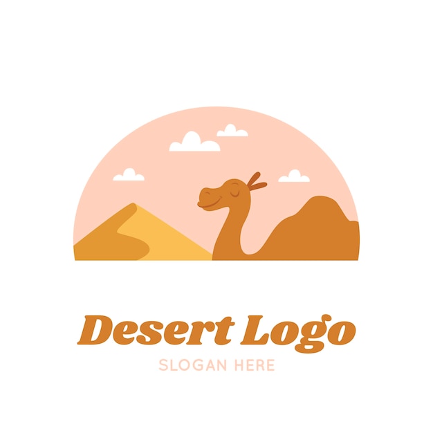 Hand drawn desert logo template