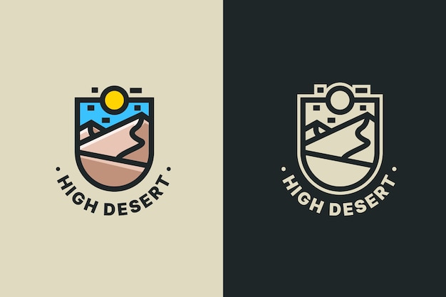 Hand drawn desert logo