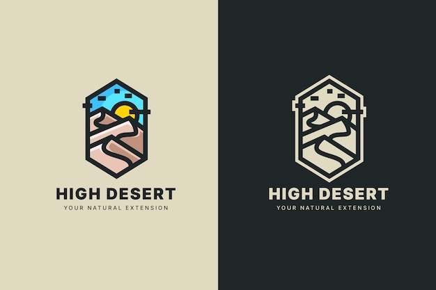 手描きの砂漠のロゴ