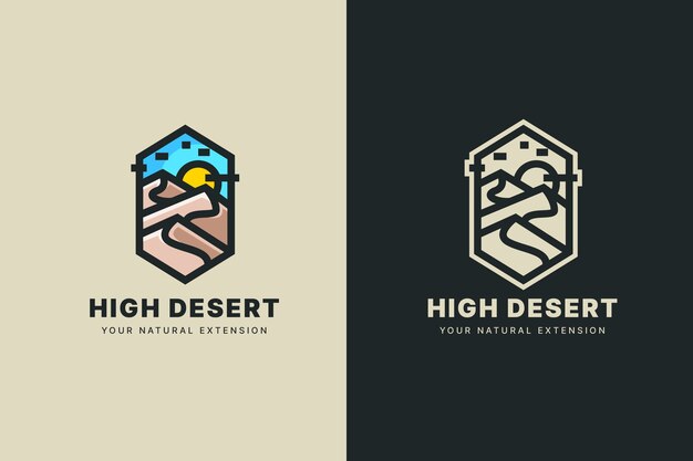 Hand drawn desert logo