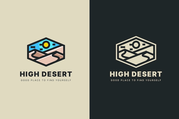 Logo del deserto disegnato a mano