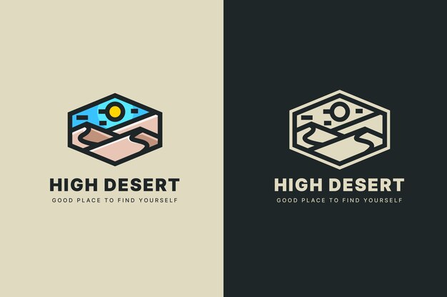 Hand drawn desert logo