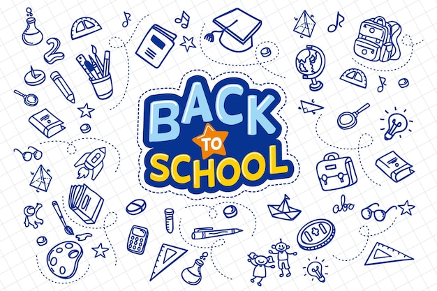 Hand drawn design back to school concept