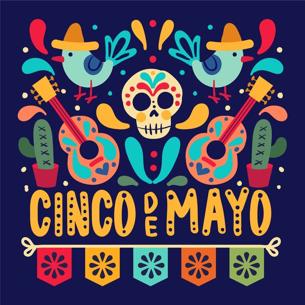 Disegno disegnato a mano cinco de mayo