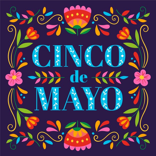 손으로 그린 디자인 cinco de mayo