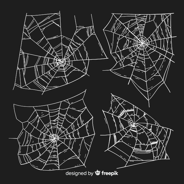 Free vector hand drawn design cobweb collection