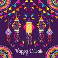 Free vector hand drawn design diwali event