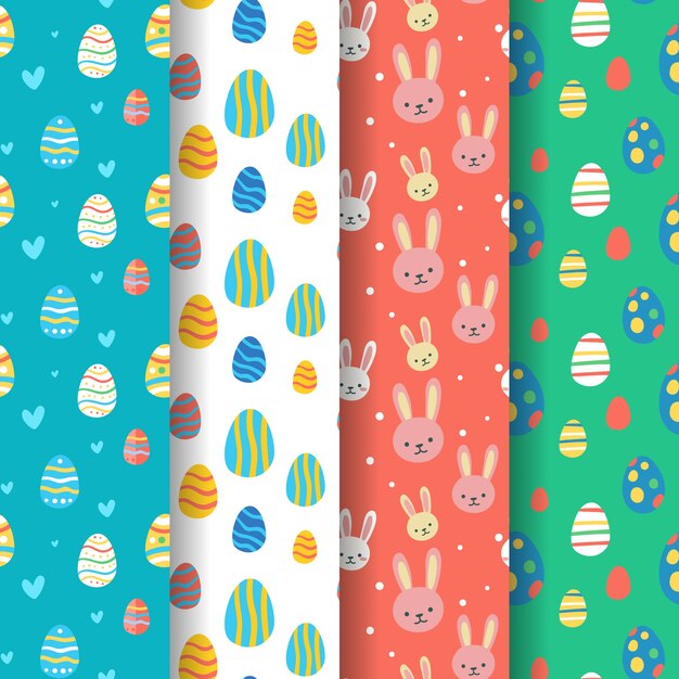 Free vector hand drawn design easter day pattern collection