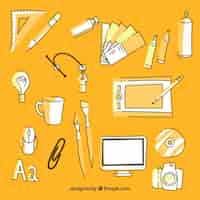 Free vector hand drawn design elements background